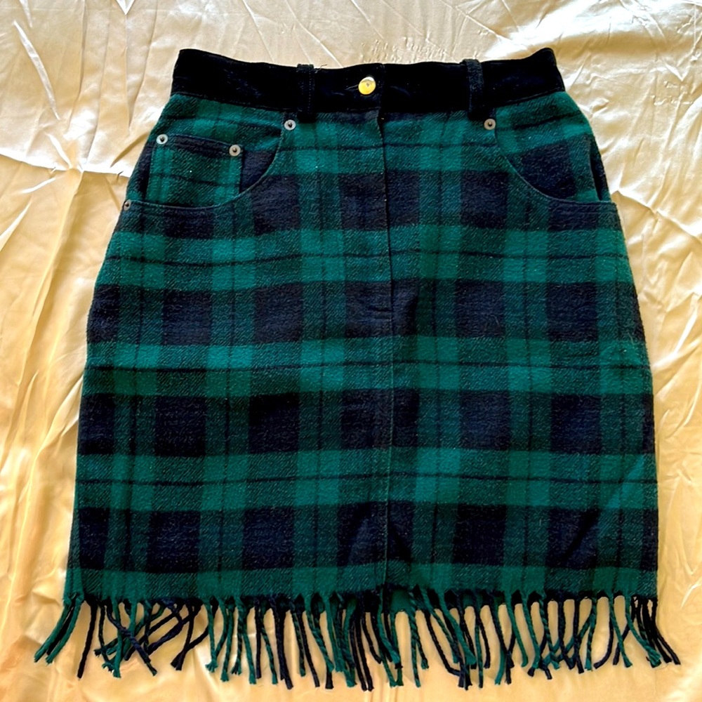 Velvet Flannel Fringe Skirt